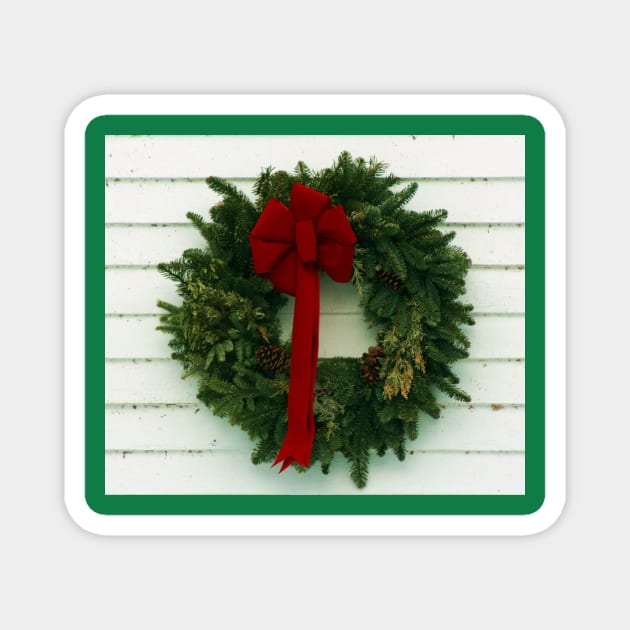 Christmas Wreath Magnet by Rob Johnson Photography