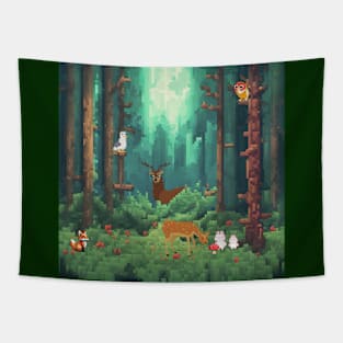 Pixel Forest Tapestry