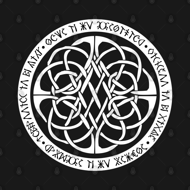 Celtic Knot With Runes Spiritual Pagan Witchcraft by Gothic Rose Designs