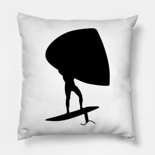 Wing surfer doing wingfoiling with foil wing Pillow