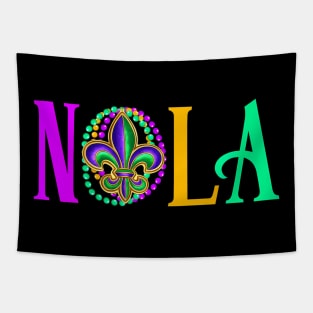 Mardi Gras  504 New  Louisiana Fleur De Lis Tapestry