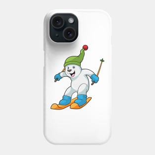 Polar bear as Skier with Ski & Bobble hat Phone Case