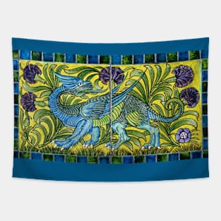 Blue Dragon by William De Morgan Tapestry