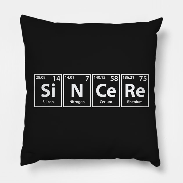 Sincere (Si-N-Ce-Re) Periodic Elements Spelling Pillow by cerebrands