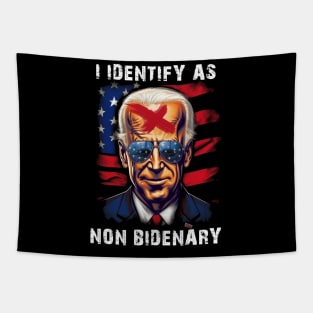 I Identify As Non Bidenary 4th Of July Tapestry