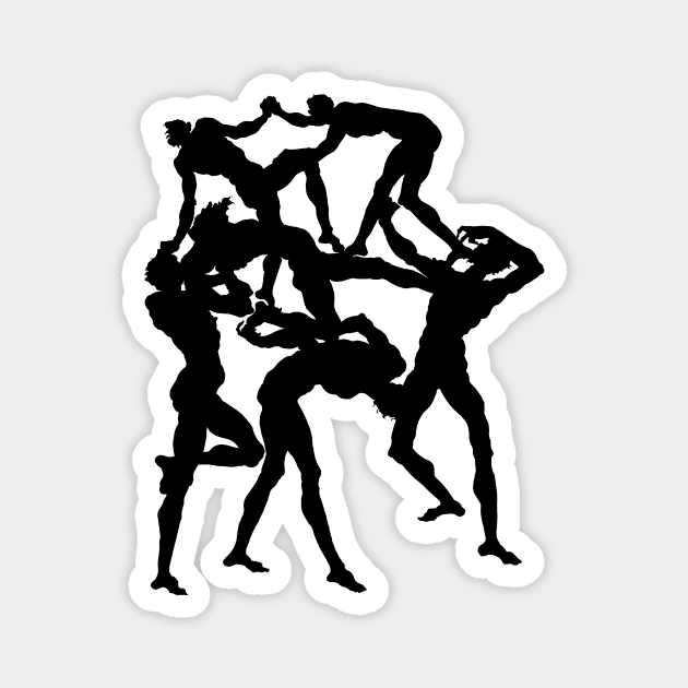 Six Acrobats Magnet by Rough-Cut Head