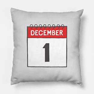 December 1st Daily Calendar Page Illustration Pillow