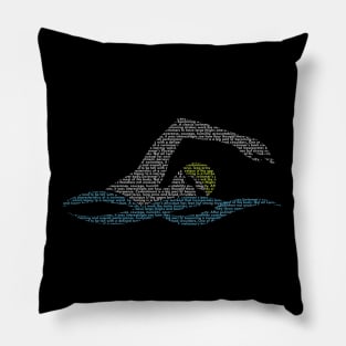 'Love Swimming Typography' Awesome Swimming Gift Pillow