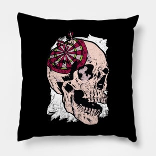 Dartboard Skull Funny Darts Player Pillow