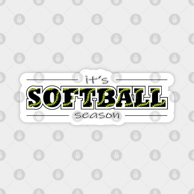 It's Softball Season - Ball Pattern Magnet by PureJoyCraft