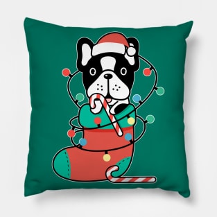 Christmas Frenchie Dog Pillow