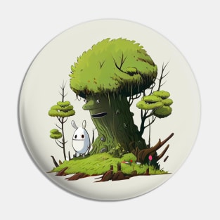 Woodsy Tree Man and Mini Ghost in the forest Pin