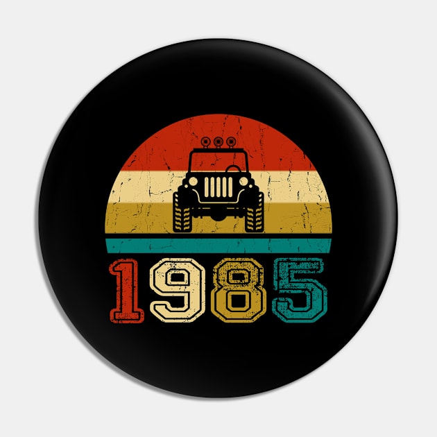 Vintage Jeep 1985 Birthday Jeep Gift Pin by Superdadlove