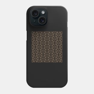 Dark Academia Plaid Tartan Argyle in Black, Taupe, and Coffee Brown Phone Case