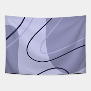 Light Blue and Gray Geometric Art Shapes and Lines Tapestry