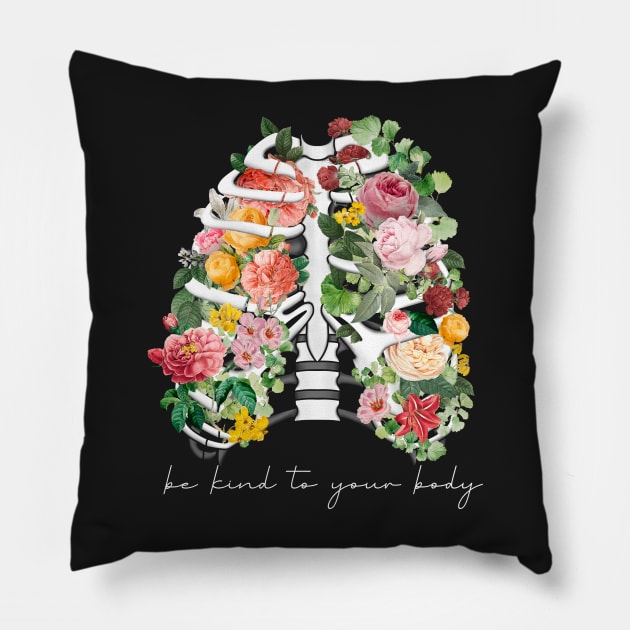 Be Kind To Your Body | White Text Pillow by leBoosh-Designs