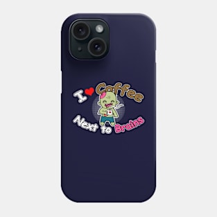 Funny Cute Coffee Lover Zombie Funny Coffee Meme Phone Case