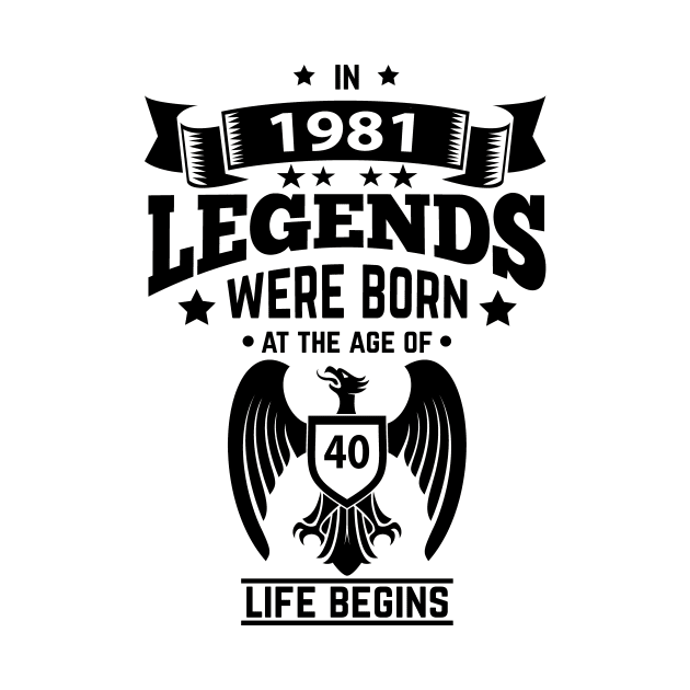 in 1981 legends were born by HBfunshirts