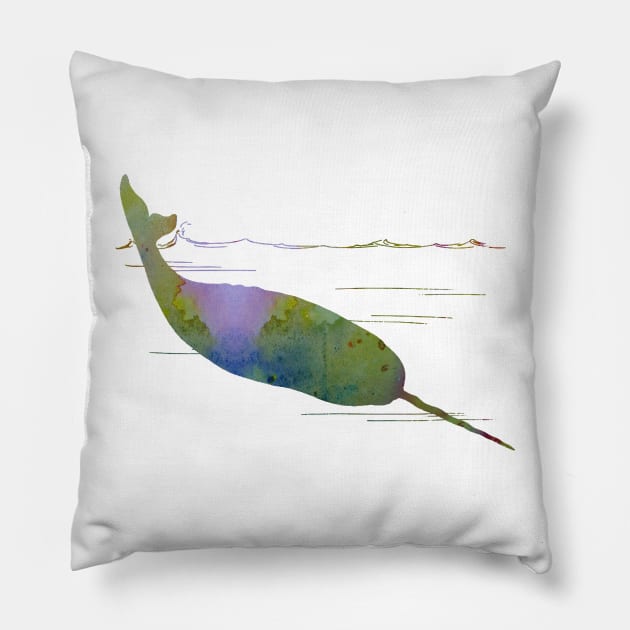 Narwhal Pillow by BittenByErmines