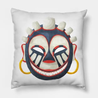 Watercolor tribal mask Pillow