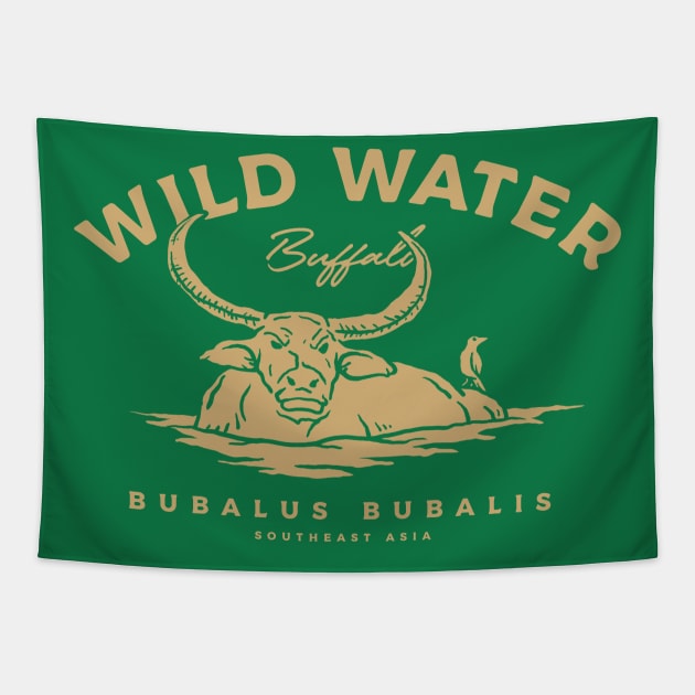 Wild Water Buffalo Tapestry by Mahija