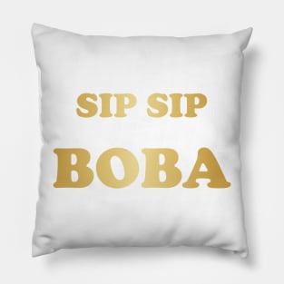 Sip Sip Boba in Gold Pillow