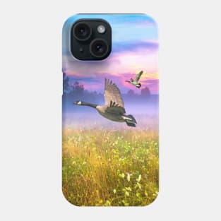 Canada Geese in Flight Phone Case