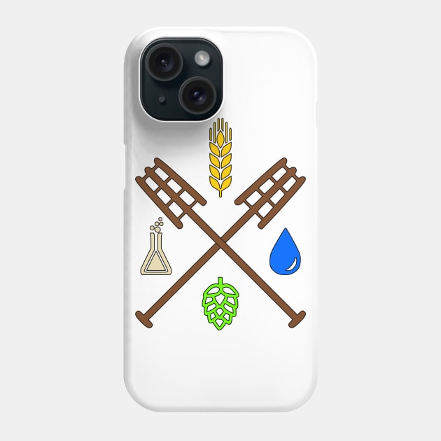 Beer Ingredients Dueling Paddles [Color] Phone Case by PerzellBrewing