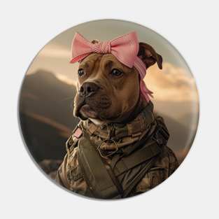 Staffy Soldier Pin