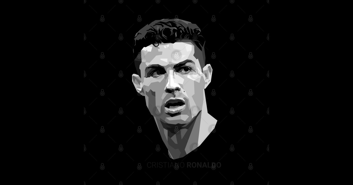 Cristiano Ronaldo Grayscale Portrait - Ronaldo - Magnet | TeePublic