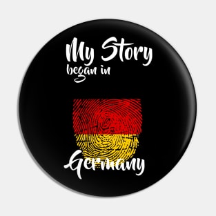 Germany Flag Fingerprint My Story DNA German Pin