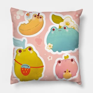 Happy Fruity Froggos Pillow