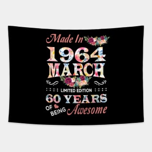 March Flower Made In 1964 60 Years Of Being Awesome Tapestry