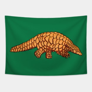 pangolin walks and smiles peacefully Tapestry