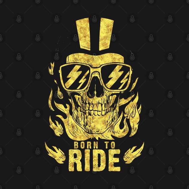 Born to Ride Skull Fire Helmet for all the open road lovers by Naumovski