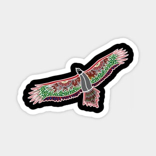 Aboriginal Art - Eagle White Outline Magnet