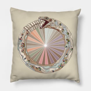 Ouroboros tan with rays Pillow