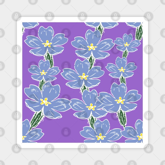 Primroses in Amethyst Color Background Magnet by aybe7elf