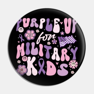 Purple Up For Military Kids Cute Groovy Military Child Month Pin