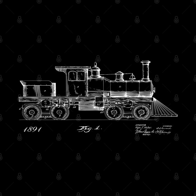 1891 Steam Train Patent Image by MadebyDesign