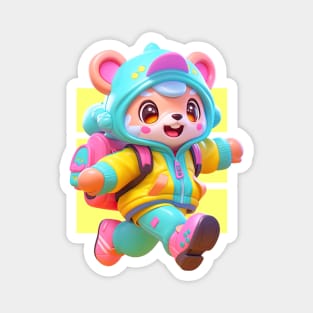 AKBLM - MUNCHKIN マンチカン KUMA | CUTE 3D ANIME COLOR POP MASCOT Magnet