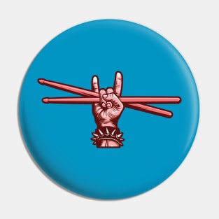 Rock Drummer Sticks Pin