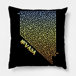 Nevada State Outline Maze & Labyrinth Pillow
