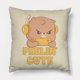 Cute Gamer Bear Pillow