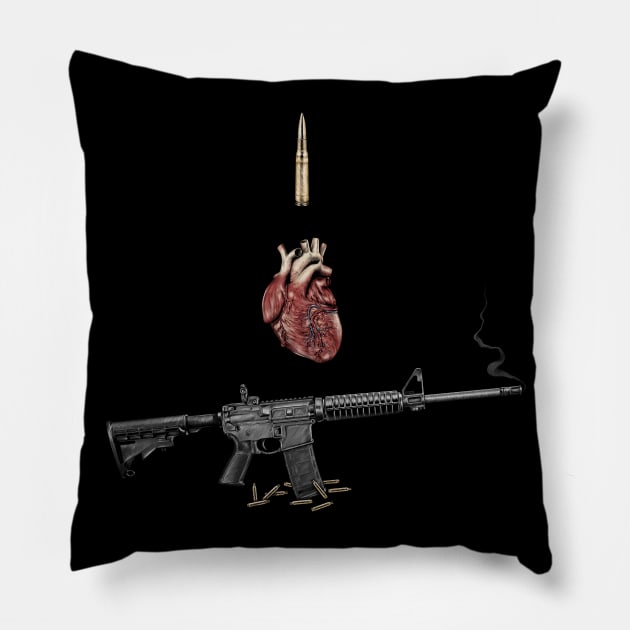 I Love Firearms Pillow by Unboxed Mind of J.A.Y LLC 