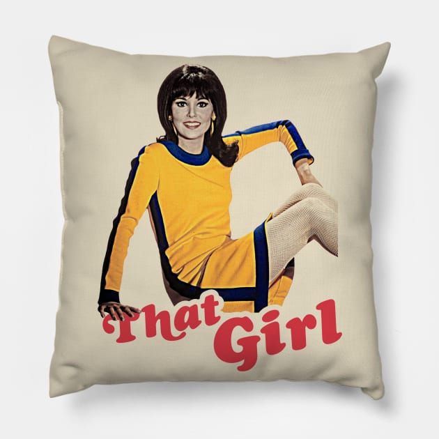 That Girl // Marlo Thomas Retro FanArt Tribute Pillow by darklordpug