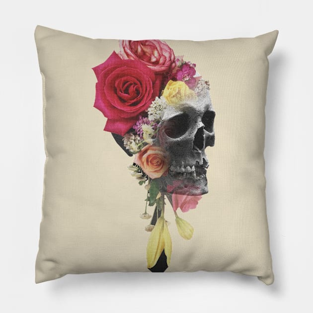 Floral Skull Pillow by diardo