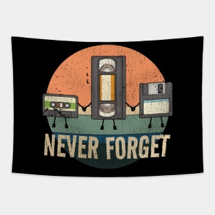 Cassette Never forget Vintage Tapestry