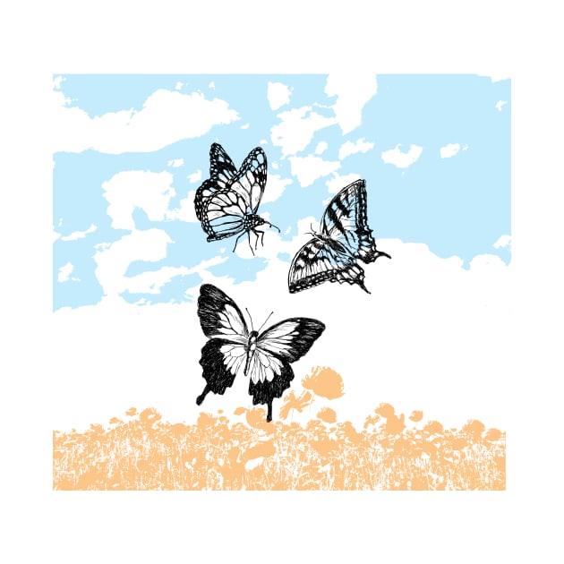 Butterflies print by rachelsfinelines