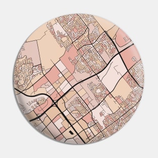 Laval Map Pattern in Soft Pink Pastels Pin